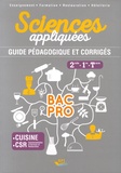 Meige Corpet et Karine Costanzo - Sciences appliquées 2de, 1re, Tle Bac Pro cuisine CSR - Guide pédagogique et corrigés.