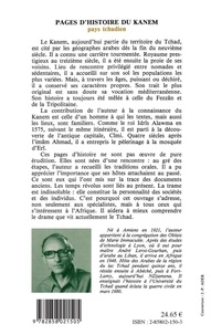 Pages d'histoire du Kanem. Pays tchadien