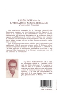 L'Ideologie Dans La Litterature Negro-Africaine D'Expression Francaise