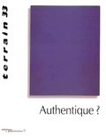  Anonyme - Terrain N° 33 Septembre 1999 : Authentique ?.