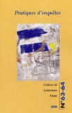 Sandra Bornand et Cécile Leguy - Cahiers de Littérature Orale N° 63-64, 2008 : Pratiques d'enquêtes.