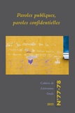 Nicole Belmont et Cécile Leguy - Cahiers de Littérature Orale N° 77-78/2015 : Paroles publiques.