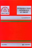 Luc Hartemann - Introduction Generale Au Droit. 2eme Edition 1998.