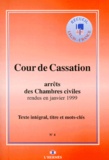  Cour de cassation - Arrets Des Chambres Civiles De La Cour De Cassation Janvier 1999.