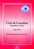  Cour de cassation - Arrets Des Chambres Civiles De La Cour De Cassation N° 9 Juin 1999. Texte Integral, Titre Et Mots-Cles.