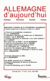  ACAA - Allemagne d'aujourd'hui N° 164, Avril-Juin 2 : Approches croisées de la Constitution européenne.