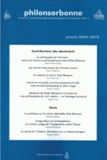  Publications de la Sorbonne - Philonsorbonne N° 4/Année 2009-2010 : .