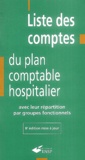 Jean-Claude Delnatte - Liste des comptes du plan comptable hospitalier - Avec leur répartition par groupes fonctionnels.