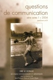 Jean-François Diana et Vincent Meyer - Questions de communication Actes N° 1/2004 : Dire le dopage - Les enjeux sociologiques et médiatiques.