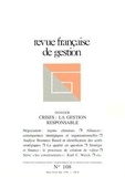  Anonyme - Revue française de gestion N° 108 Mars-Mai 1996 : .