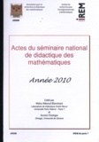 Maha Abboud-Blanchard et Annick Flückiger - Actes du séminaire national de didactique des mathématiques.