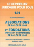 Suzanne Lannerée - Associations de la loi de 1901 et fondations (privées et d'entreprises) de la loi de 1987 - Constitution, fonctionnement, dissolution, modèles de statuts, 5ème édition.