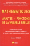 Norbert Verdier - Mathématiques - Analyse-Fonctions de la variable réelle, Eléments de cours, exercices entierrement corrigés et sujets avec indications de solutions.