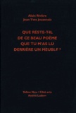 Alain Rivière et Jean-Yves Jouannais - Que reste-t-il de ce beau poème que tu m'as lu derrière le meuble ? - La collection Marboeuf.
