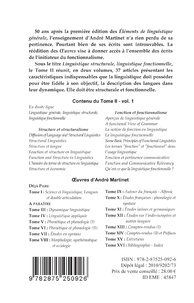 Oeuvres. Tome 2, Linguistique structurale, linguistique fonctionnelle Volume 1, Structure et fonction