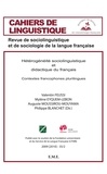 Valentin Feussi et Mylène Eyquem-Lebon - Cahiers de linguistique N° 35/2, 2009 : Hétérogénéité sociolinguistique et didactique du français : contextes francophones plurilingues.