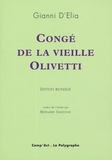 Gianni D'Elia - Congé de la vieille Olivetti - Edition bilingue français-italien.