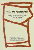 Chantal Pontbriand - Fragments critiques, 1978-1998.