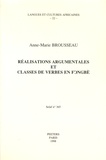 Anne-Marie Brousseau - Réalisations argumentales et classes de verbes en fongbè.