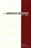 Jacques Bouveresse et Vanessa Brochot - Les Annales du droit N° 1, 2007 : .