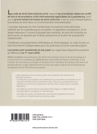 Code de droit international privé luxembourgeois  Edition 2018