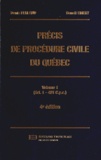 Denis Ferland et Benoît Emery - Précis de procédure civile du Québec - Volume 1 (Art. 1 - 481 Cpc).