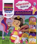 Anne Paradis - Super kit de pochoirs Princesse et licorne - Drawmaster. Avec 1 histoire de Princesse Camille, 7 pochoirs, 1 cadre de coloriage, 12 pages à colorier, 5 crayons de couleur et 55 autocollants.