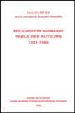 Michel Nortier - Table des auteurs de la bibliographie normande annuelle, 1951-1989.