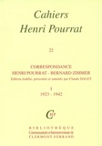 Henri Pourrat - Cahiers Henri Pourrat N° 22 : Correspondance Henri Pourrat - Bernard Zimmer - Tome 1, 1923-1942.