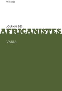  Société des africanistes - Journal des africanistes N° 92, fascicule 2, 2022 : .