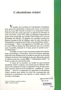 L'absolutisme éclairé. Actes des journées internationales tenues à Versailles, 1-4 juin 2000