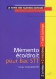Serge Giacometti - Memento économie-droit, bac STT.