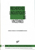  PU Vincennes - Structure et interprétation.