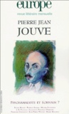 Charles Dobzynski - Europe N° 907-908 : Pierre Jean Jouve.