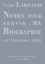 Valery Larbaud - Notes pour servir à ma biographie - An Uneventful One.