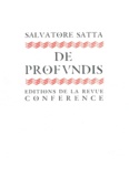 Salvatore Satta - De Profundis.