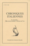 Anne Boulé - Chroniques italiennes N° 73-74, 2004 : Va pensiero... Mélanges offerts à Gilles de Van.