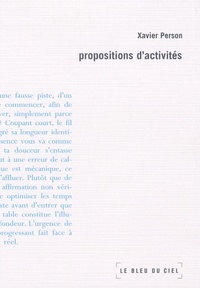 Xavier Person - Propositions d'activités.