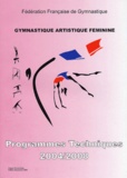  Fédération Française de Gym - Gymnastique artistique féminine - Programmes Techniques 2004/2008.