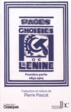  Lénine - Pages choisies - Première partie (1893-1904).