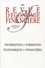 Olivier Pastré et Michel Pébereau - Revue d'économie financière N° 98/99, Août 2010 : Information et formation économiques et financières.