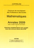  COPIRELEM - Mathématiques Concours de recrutement des Professeurs des Ecoles - Annales 2009, sujets, corrigés et éléments de formation.