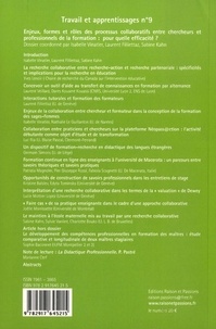 Travail et Apprentissages N° 9, juin 2012 Enjeux, formes et rôles des processus collaboratifs entre chercheurs et professionnels de la formation : pour quelle efficacité ?