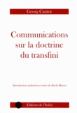 Georg Cantor - Communications sur la doctrine du transfini.