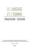 Bernard Thiry et Henri Van Lier - Le Langage et l'Homme Volume 36 N° 1, 2001 : Traductologie, textologie.