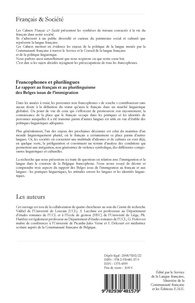 Français & Société N° 19 Francophones et plurilingues : le rapport au français et au plurilinguisme des Belges issus de l'immigration