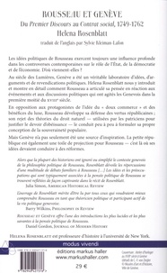 Rousseau et Genève. Du Premier Discours au Contrat social, 1749-1762