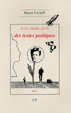 Pierre Vaast - Je lis, j'étudie, j'écris des textes poétiques BEP 2e professionnelle et Tle.