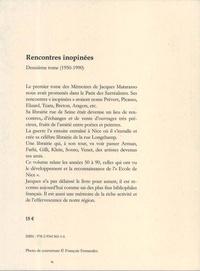 Jacques Matarasso - Mémoires - Rencontres inopinées  II (1950-1990)