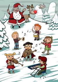 Symphonie pour le Père Noël. Livre + coloriages